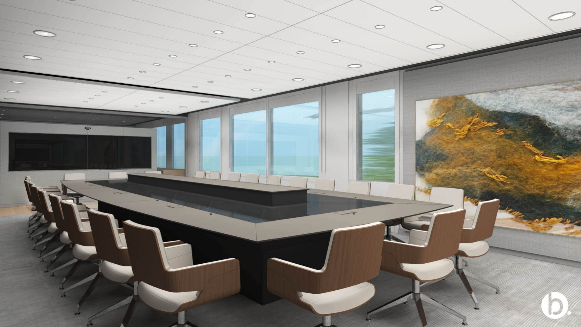 Aegon corporate, boardroom, 3D visualisatie | Burobas