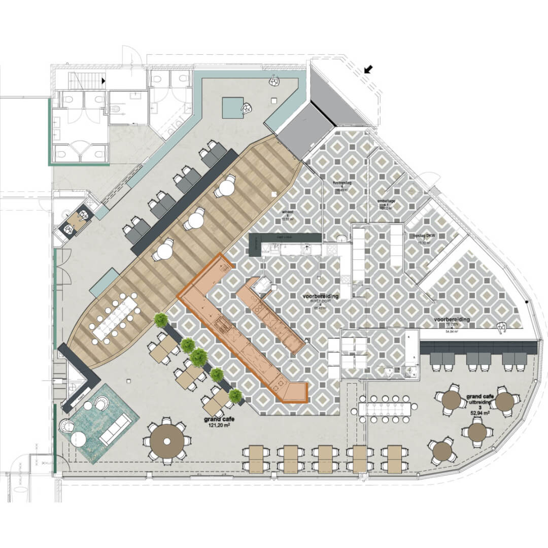 Ipse de Bruggen de Haven, plattegrond, ingekleurde plattegrond | Burobas