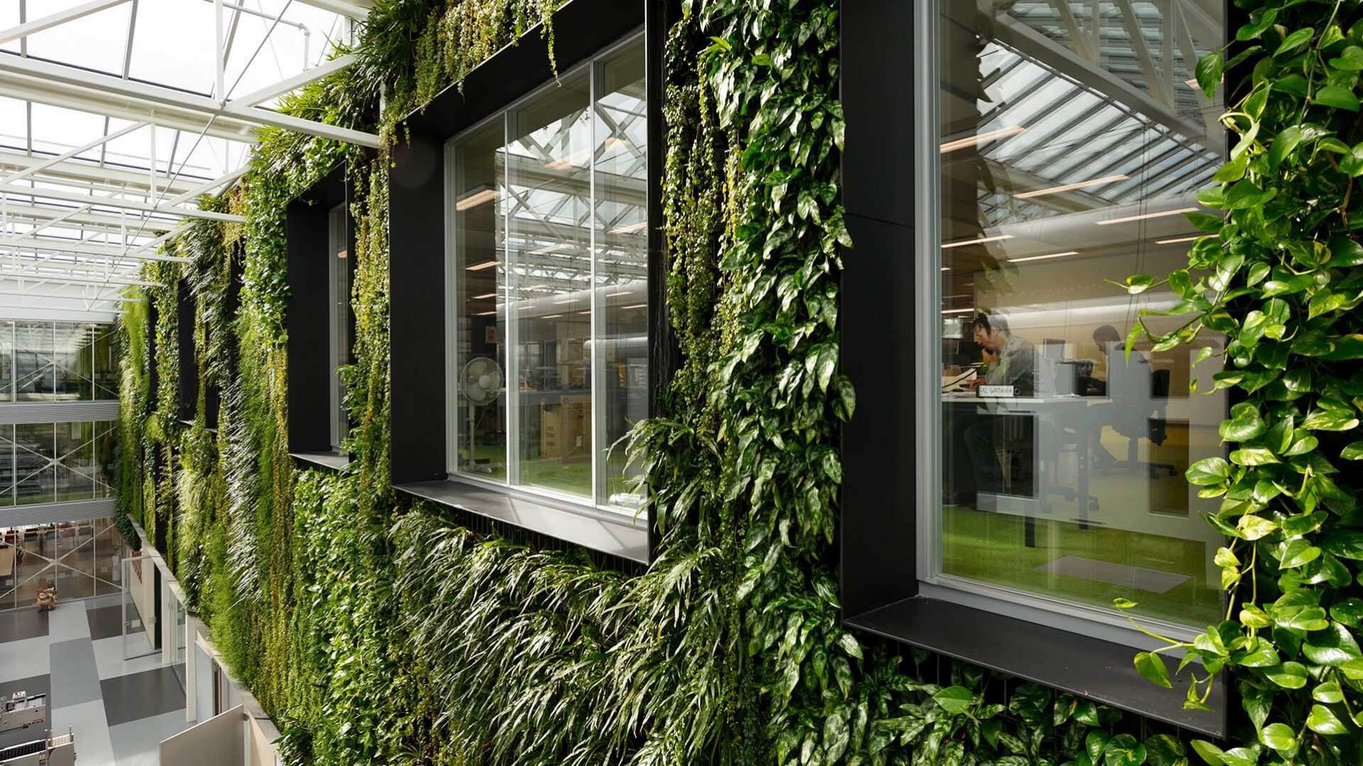 VencoCampus Eersel, duurzaam interieur, groene wand, groenwand interieur | Burobas