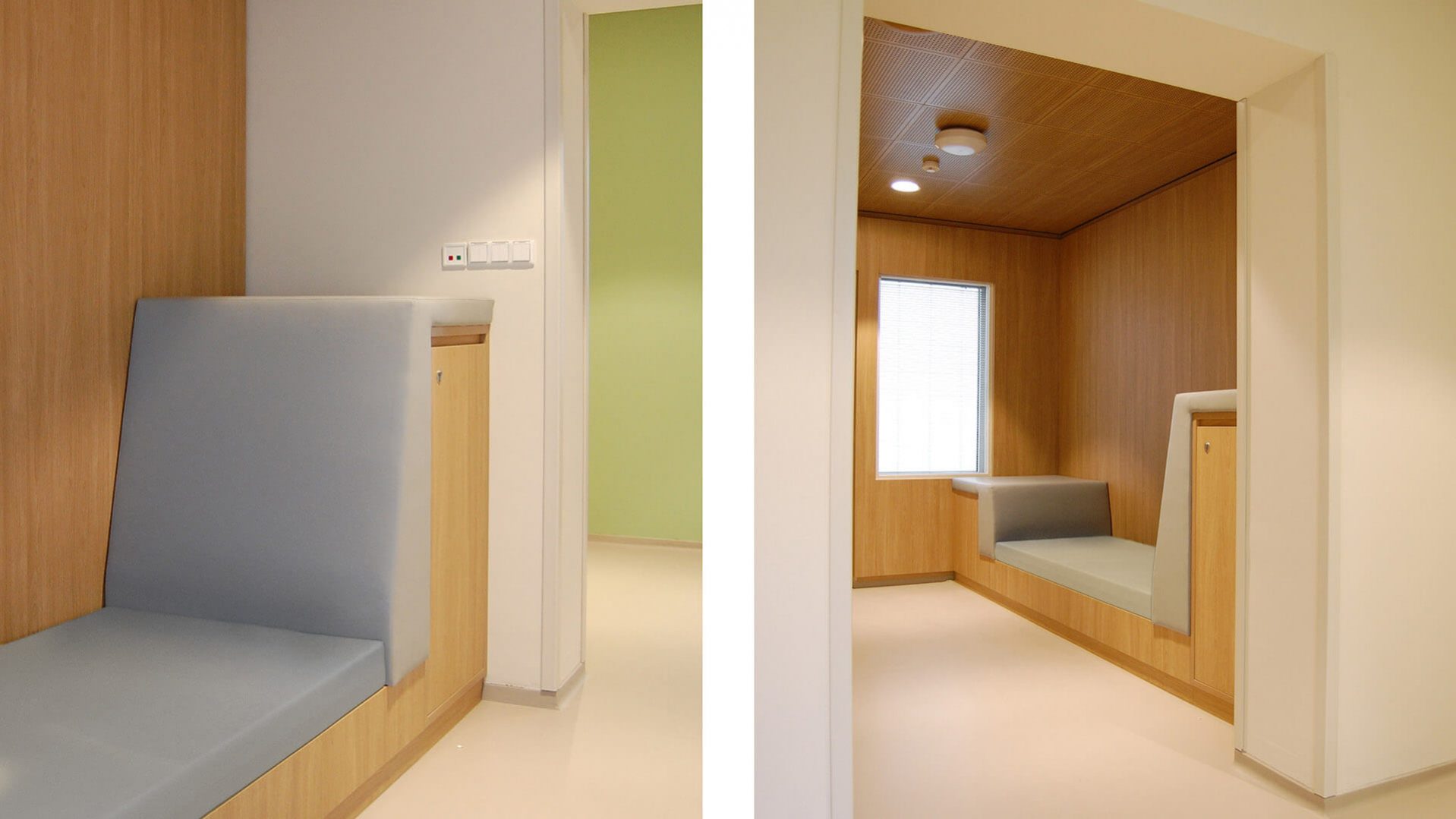 GGZ Centraal Kastanjehof, IC appartementen, EBK, IC appartement, Extra Beveiligde Kamer, ggz slaapkamer, houten wanden | Burobas